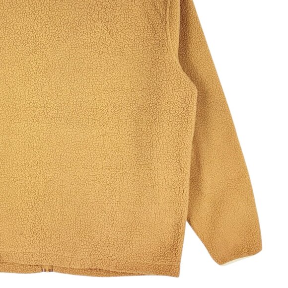 NWT Timberland Men's Full Zip Warm Cozy Tan Sherpa Jacket Size L Stand-up Collar - Picture 6 of 11